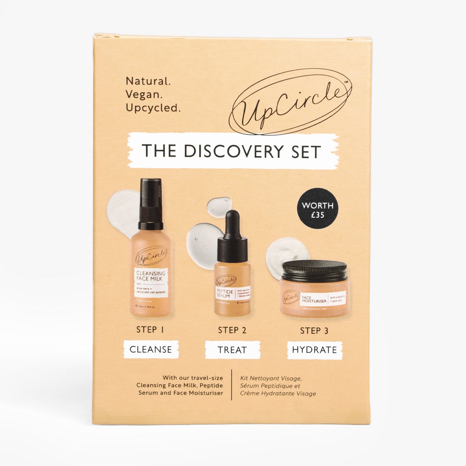 UpCircle Discovery Set, an example of effective upcycled skincare ingredients