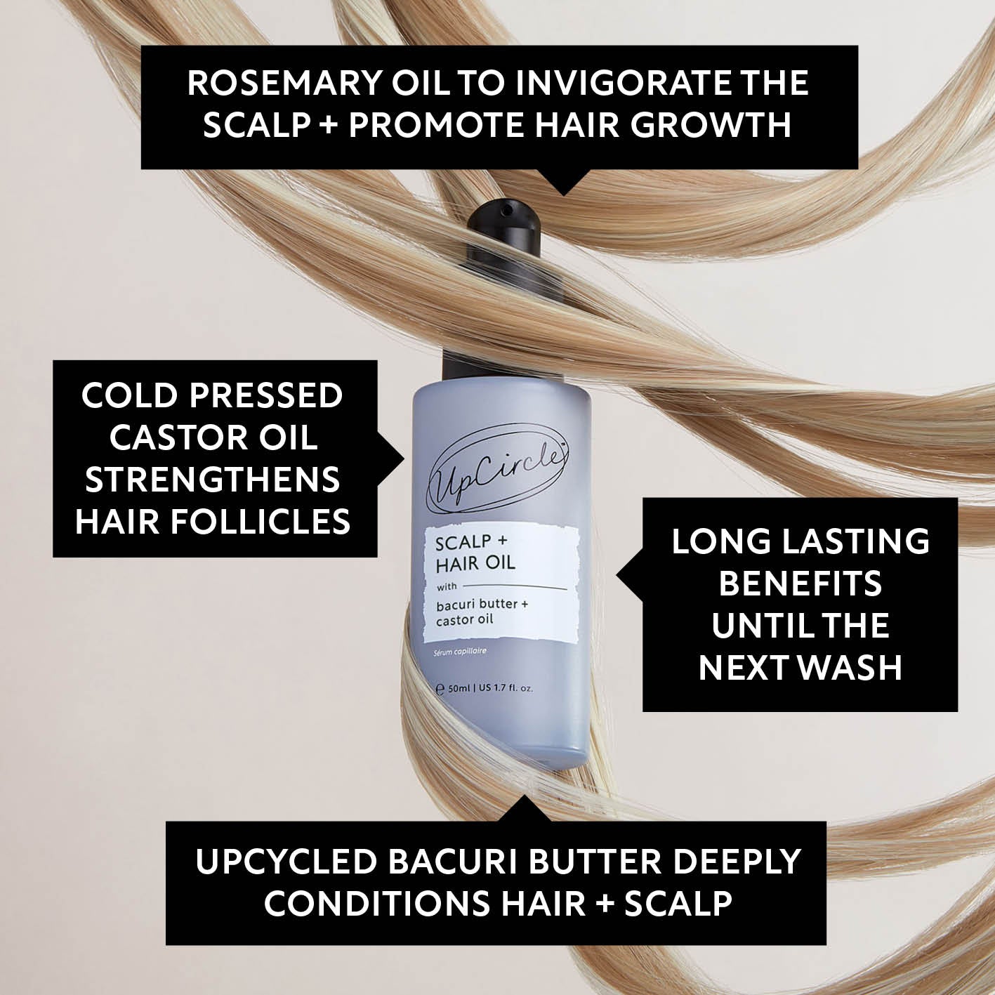 Scalp + Hair Oil with Bacuri Butter + Castor Oil