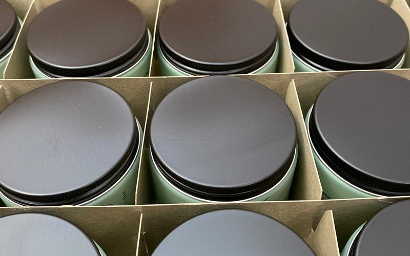 8-ounce Black Candle Tins